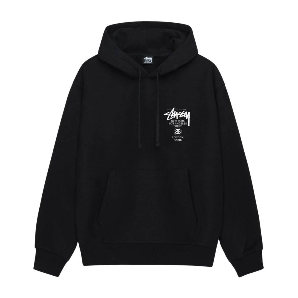 Stüssy Basic Hoodie - Sweatshirts - Herre - Sort - L - Bomuld
