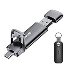 SSK 128 GB USB C-enhet upp till 550 MB/s, snabb USB-minne dubbel enhet typ-c + USB A USB 3.2 Gen2 Solid State Drive, extern SSD USB-minnessticka för Android-telefon bärbar dator surfplatta Mac