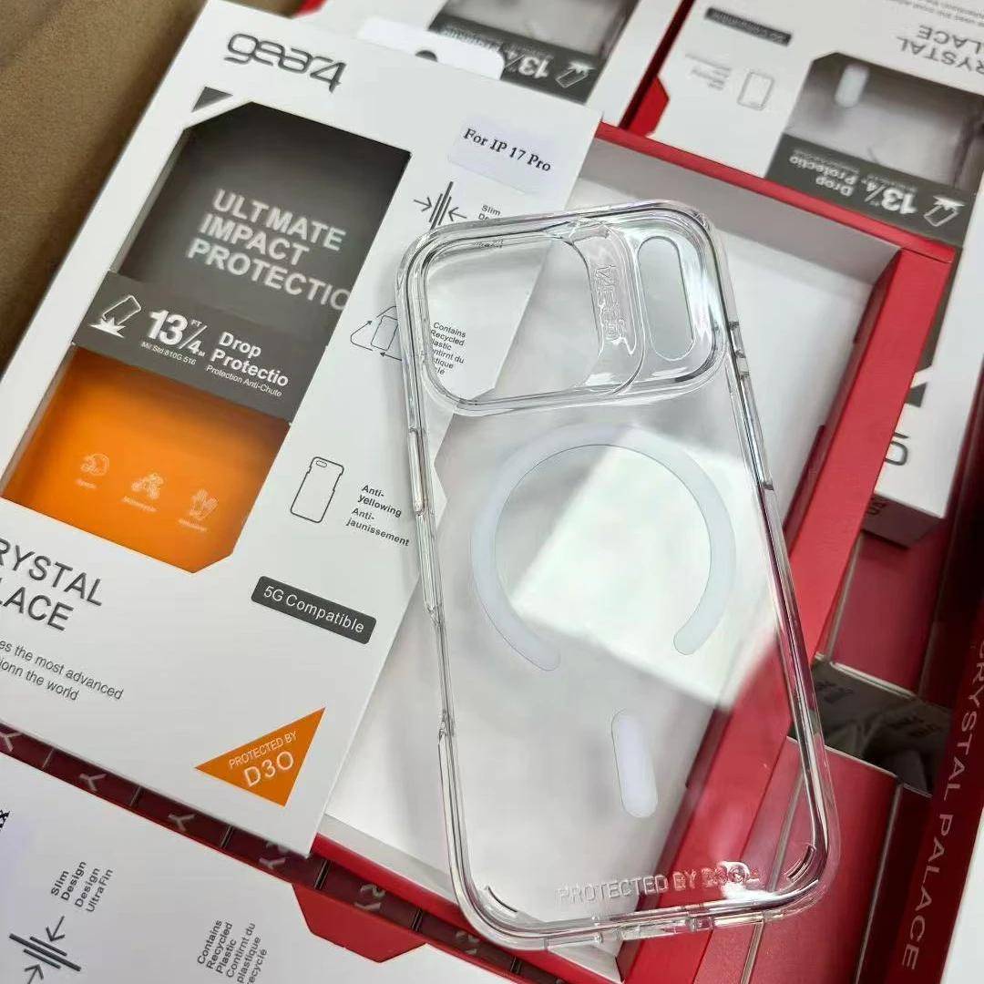 Gear4 Clear Armor Stötsäker för Magsafe Fodral för IPhone 17 Pro Max Air 16 15 14 13 Pro Trådlös Laddning Ott-Box Telefonfodral