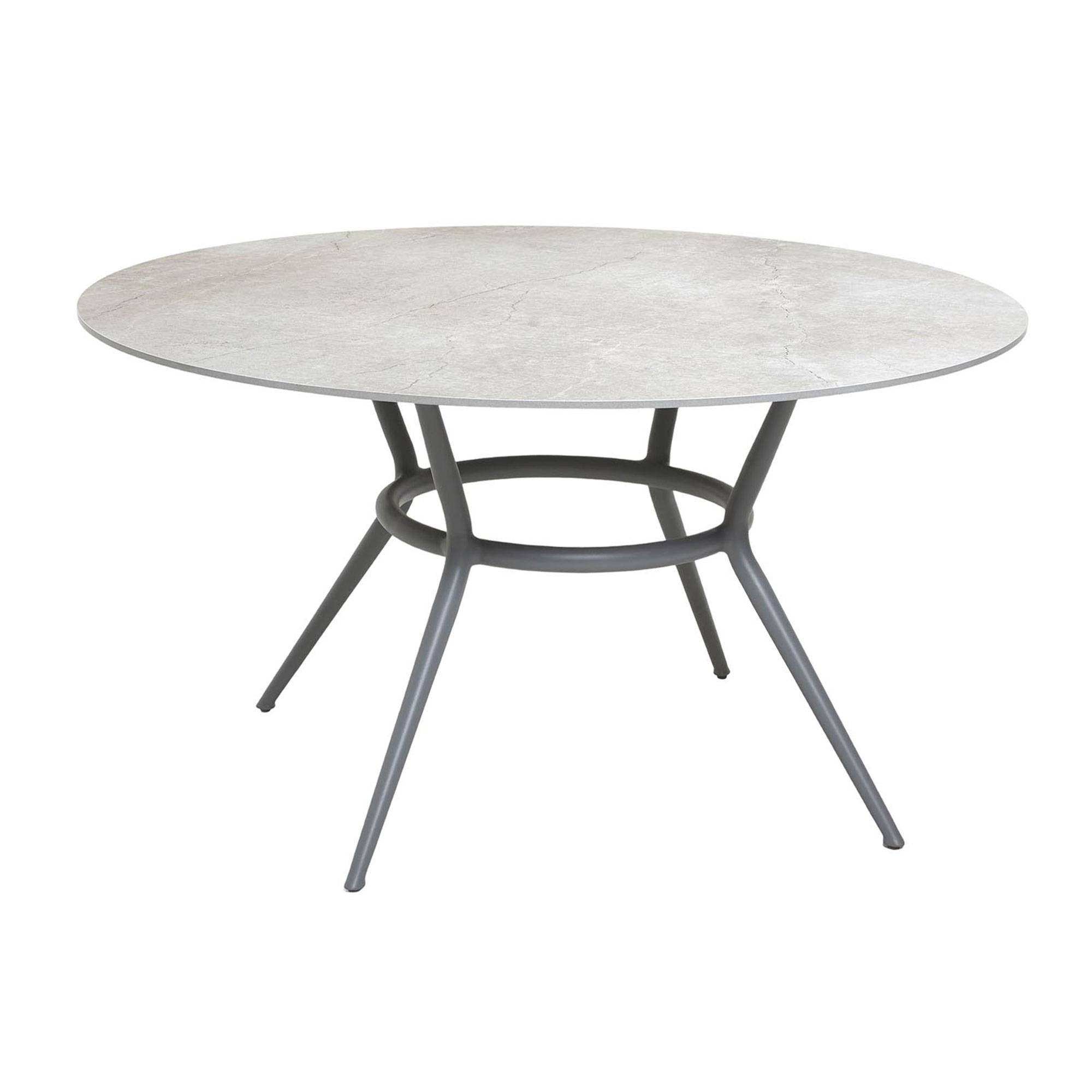 Cane-Line - Joy 140 cm Round Light Grey/Fossil Grey - Udendørs spiseborde - Cane-line Design Team - Grå - Naturmateriale/Metal