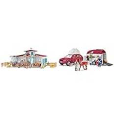 SCHLEICH 42567 Reiterhof, für Kinder ab 5-12 Jahren, Horse Club - Spielset & 42535 Abenteuer mit Auto und Pferdeanhänger, für Kinder ab 5-12 Jahren, Horse Club - Spielset