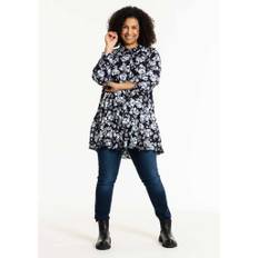 StNacha Shirt - S (42/44) / Navy and white flowers