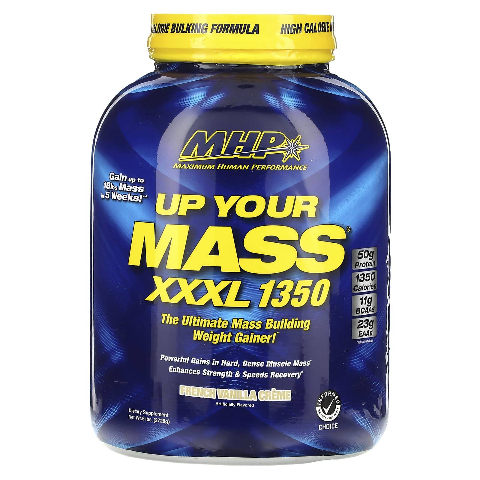 MHP, Up Your Mass, XXXL 1350, French Vanilla Cream, 6 lbs (2,7280 g)