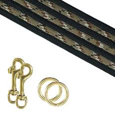 Paracord Planet 550 Paracord gör-det-själv husdjurskoppelkit – slitstarkt hundkoppel, 1,2 m långt rep, hundkoppel, promenader, löpning och husdjursträning – ökenkamo/svart