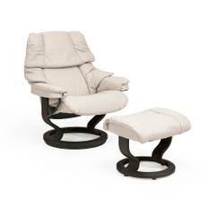 STRESSLESS RENO-LÄDER PALOMA SAND-SVART UNDERREDE