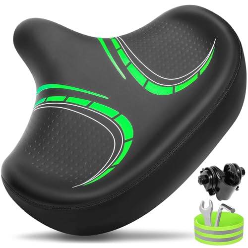 CDYWD Stor Cykelsadel för Herr & Dam, Bekväm, Mjuk, Extra Bred, Ergonomisk, Vadderad Cykelsadel, Universal Ersättningscykelsadel för Mountainbike, Stadscykel, Ebike, Motionscykel