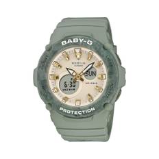 Casio Baby-G Quartz Cream Dial Green Resin Band Ladies Watch BGA-275M-3AER