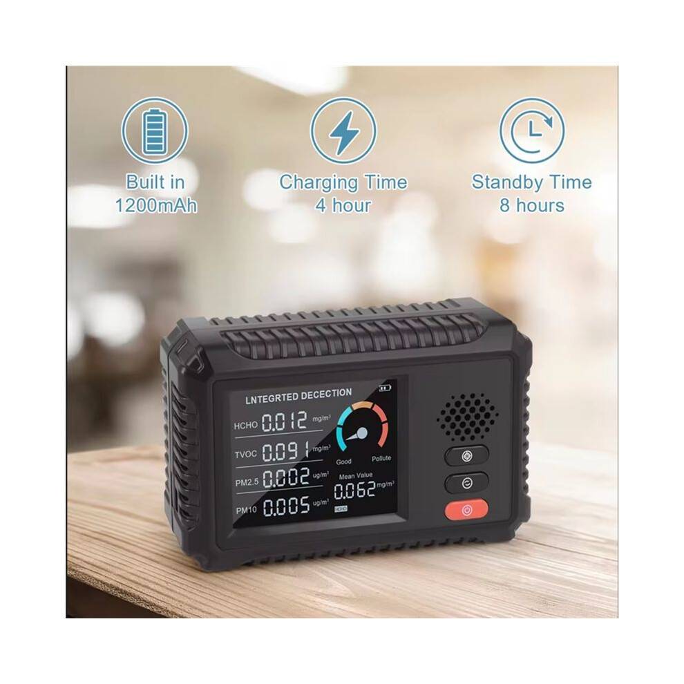 HLW-100 4-in-1 Air Quality Detector Formaldehyde CO2 PM2.5 PM10 Tester Air Monitor Real- Indoor Data