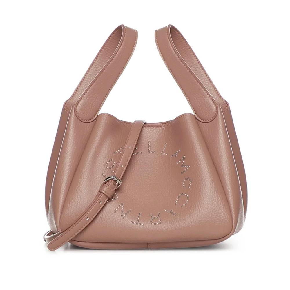 Stella McCartney Logo Dobbelt Top Handle Crossbody Taske - Tasker - Dame - Lyserød - ONE SIZE - Uld