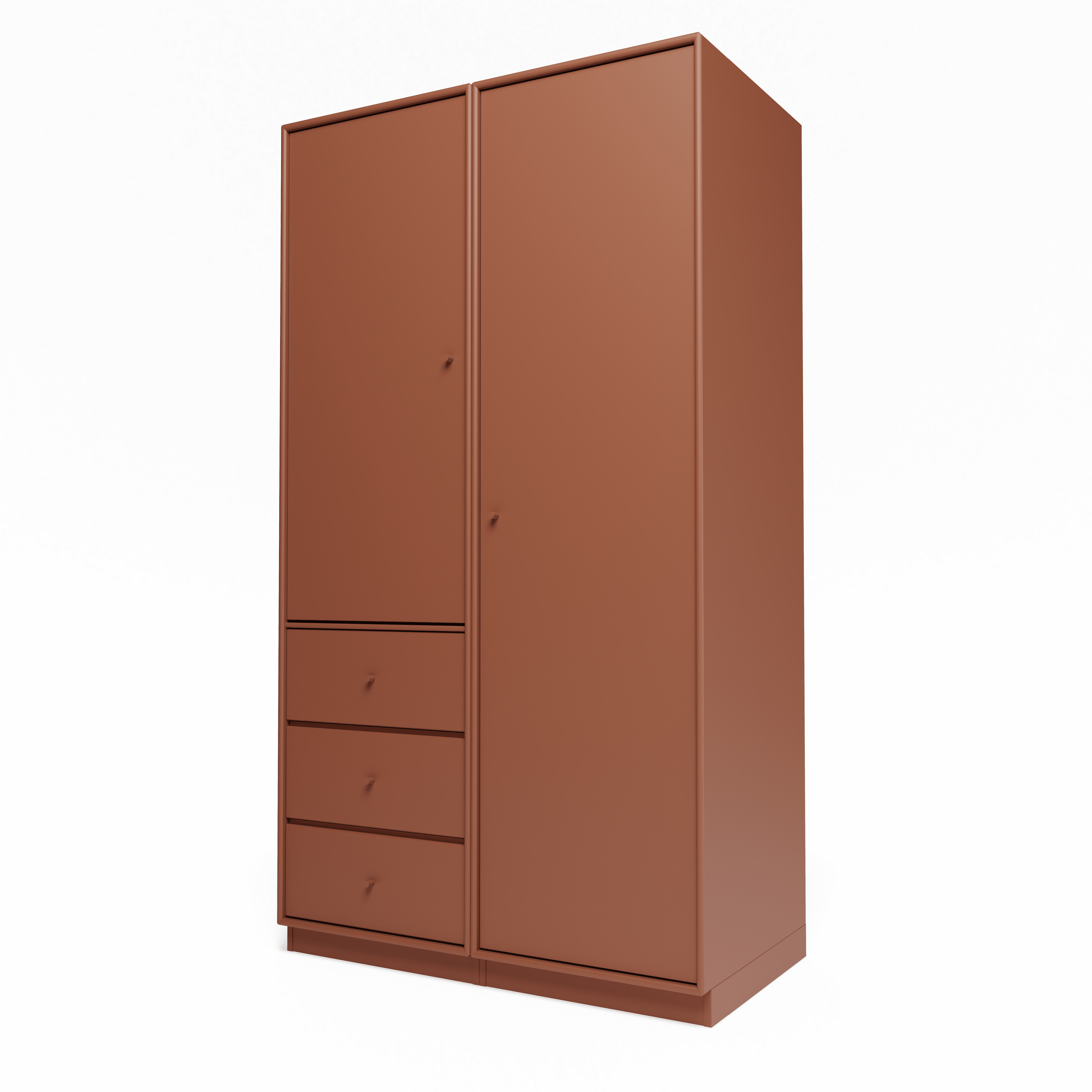 Attire III garderobe, inkl. sokkel 7 cm fra Montana Hazelnut - Jacobsen Plus