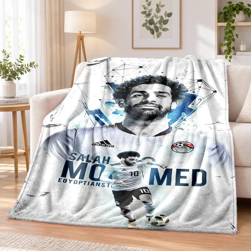 Mohamed Salah Tryckt Flanellfilt Varm Komfort Sängpläd För Inomhus Heminredning