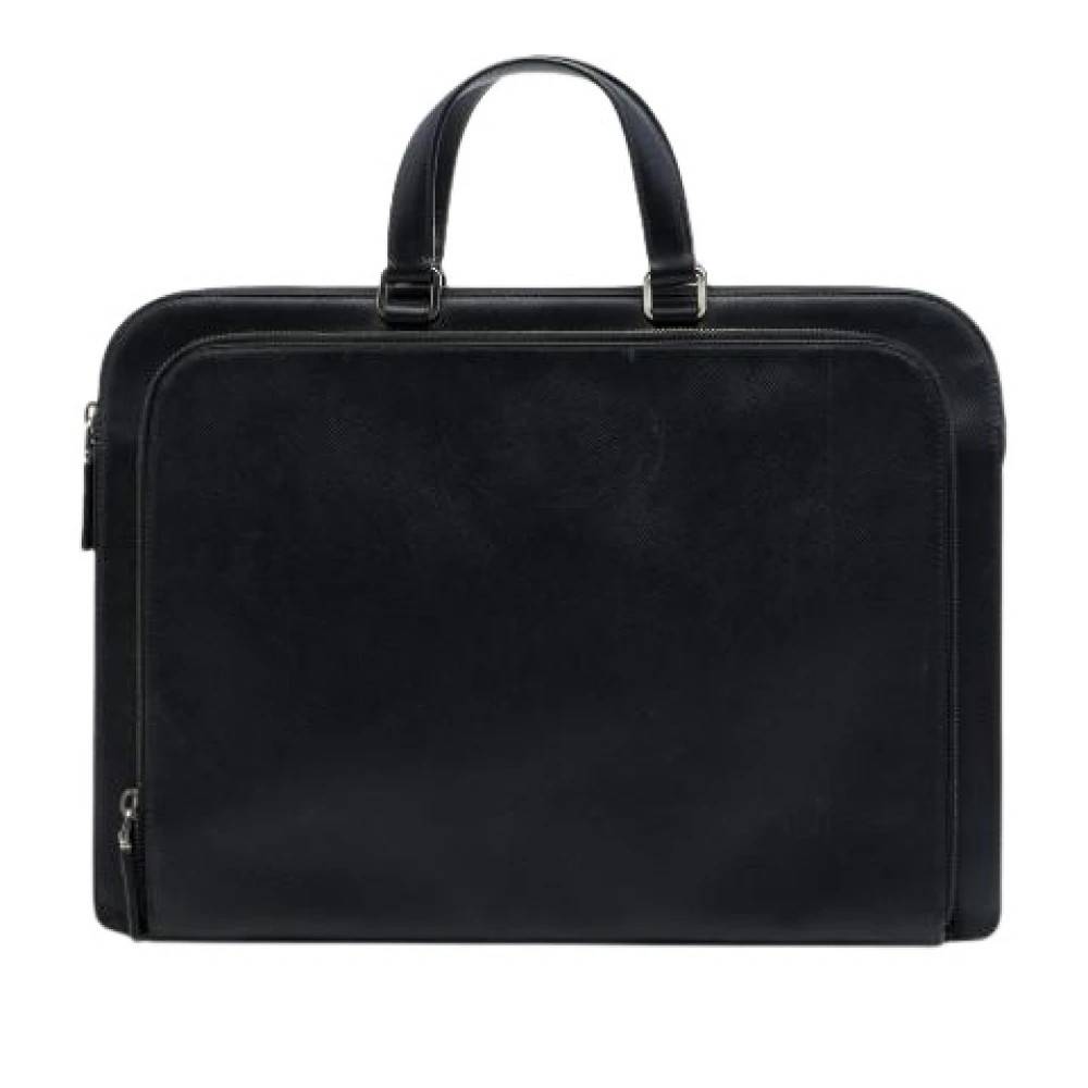 Prada Vintage Pre-owned Saffiano Briefcase - Vintage - unisex - Sort - ONE SIZE - Læder