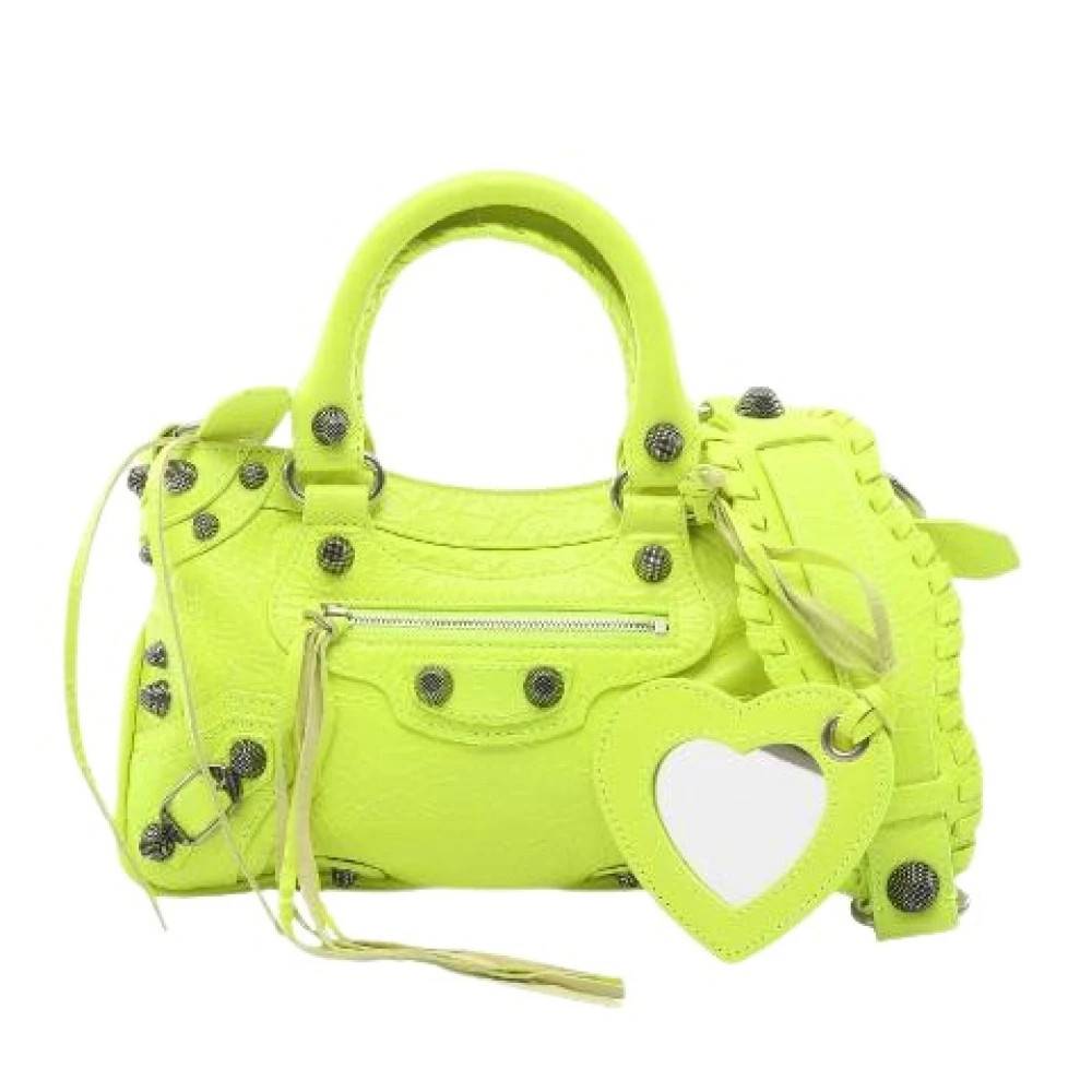 Balenciaga Vintage Pre-owned Neo Cagole S Leather 2way Handbag - Vintage - Dame - Grøn - ONE SIZE - Uld