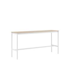Muuto - Base High Table - 190 x 50 cm, Skiva - Ekfanér - Plywoodkant, Underrede - Vit, Höjd - 95 cm - Barbord - Mika Tolvanen - Vit - Metall/Trä