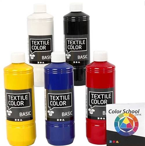 Textile Color Basic farvesæt 5 x 500ml UDSOLGT.