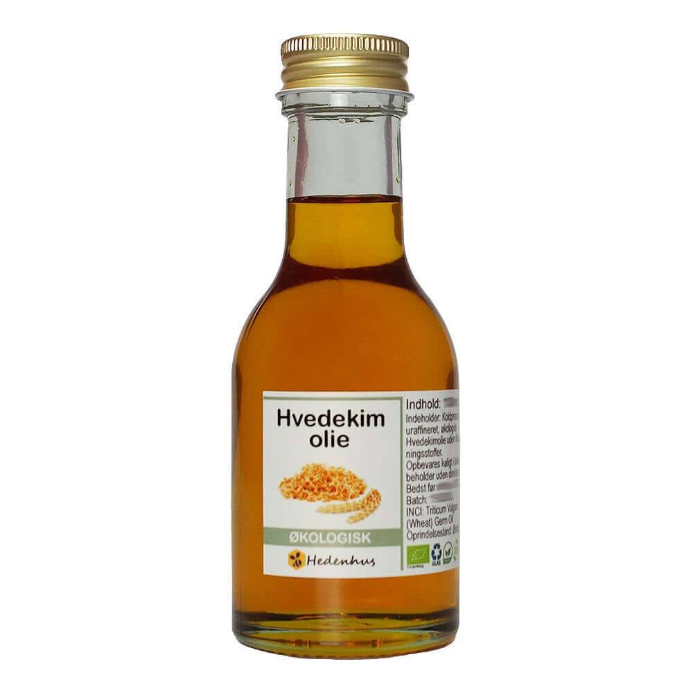 Økologisk koldpresset hvedekimolie 1 liter - uraffineret, rig på E-vitamin, naturlig antioxidant - Hedenhus