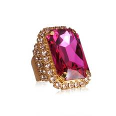 Caroline Svedbom Alexa Cocktail Ring Guld / Fuchsia