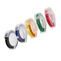 for MOTEX Compatible Label Machine, 6mm x , Easy to Replace, 5 Colors(1 Set(5 Colors))