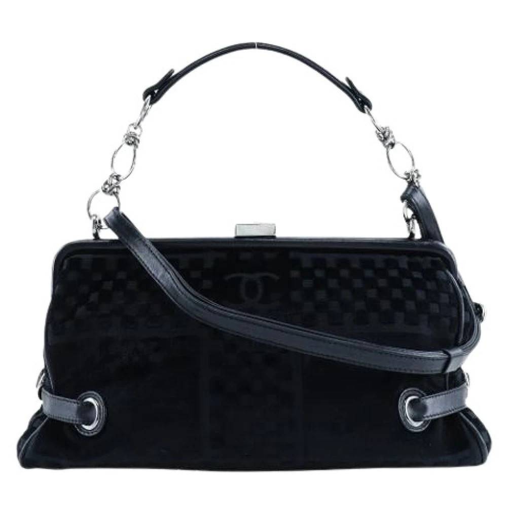 Chanel Vintage Pre-owned Velvet Håndtaske - Vintage - Dame - Sort - ONE SIZE -