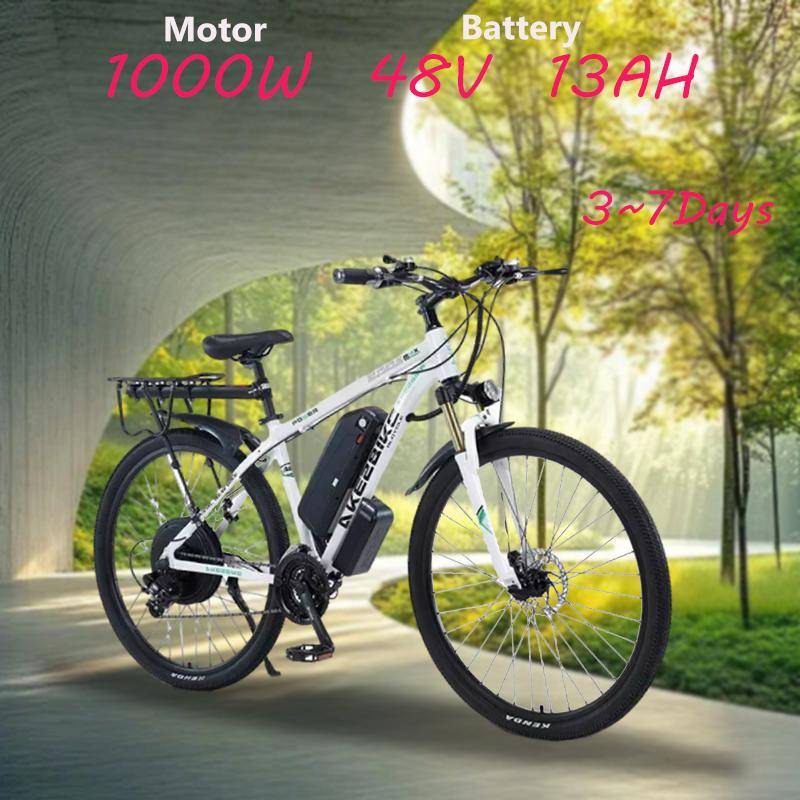 AKEZ 1000W model Aluminum Alloy Electric Bike 21 Speed Electric Bicycle For Adult 29inch Mountain ebike 48v13AH Lithium Battery. svart