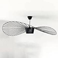 XHDM Vertigo ljuskrona hängande ljus, LED hängande lampa vintage vardagsrum ljuskrona (lätt höjd justerbar) hängande lampa glasfiber hatt design kök badrum dekorativa belysning, e27,Black,120cm
