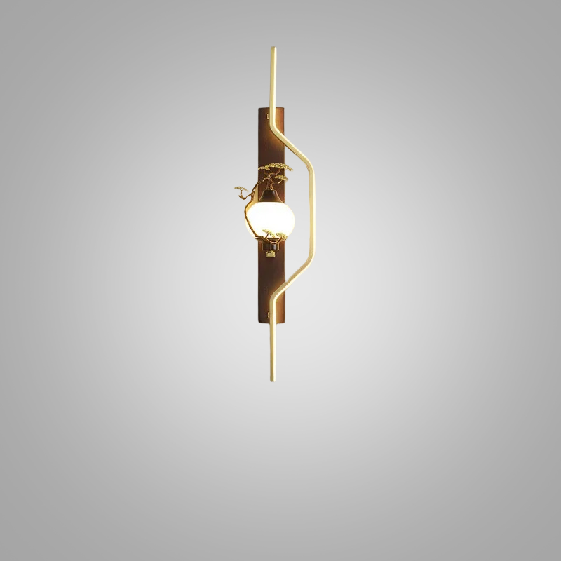 BrassGlow Vägglampa - Elegant Mässingsväggbelysning - Stil L / 220V