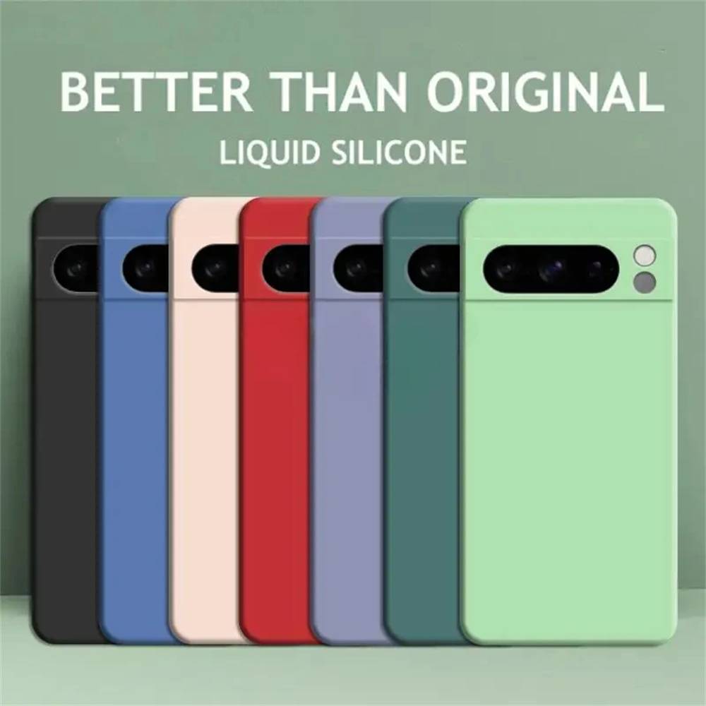 Liquid Silicone Soft Solid Color For Google Pixel 9 9A Shockproof Cases For Google Pixel 6 7 6A 7A Case Pixel 8 Pro 7A 7 Cover