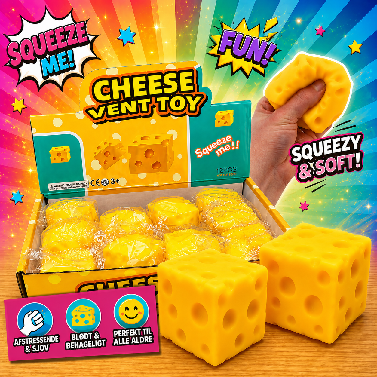 Squishy Cheese 7x7x7 cm.