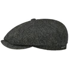 Stetson Stetson Hatteras Mosgrøn Sildeben Uld Flat Cap, 63 (XXL) / Grå / Hatteras