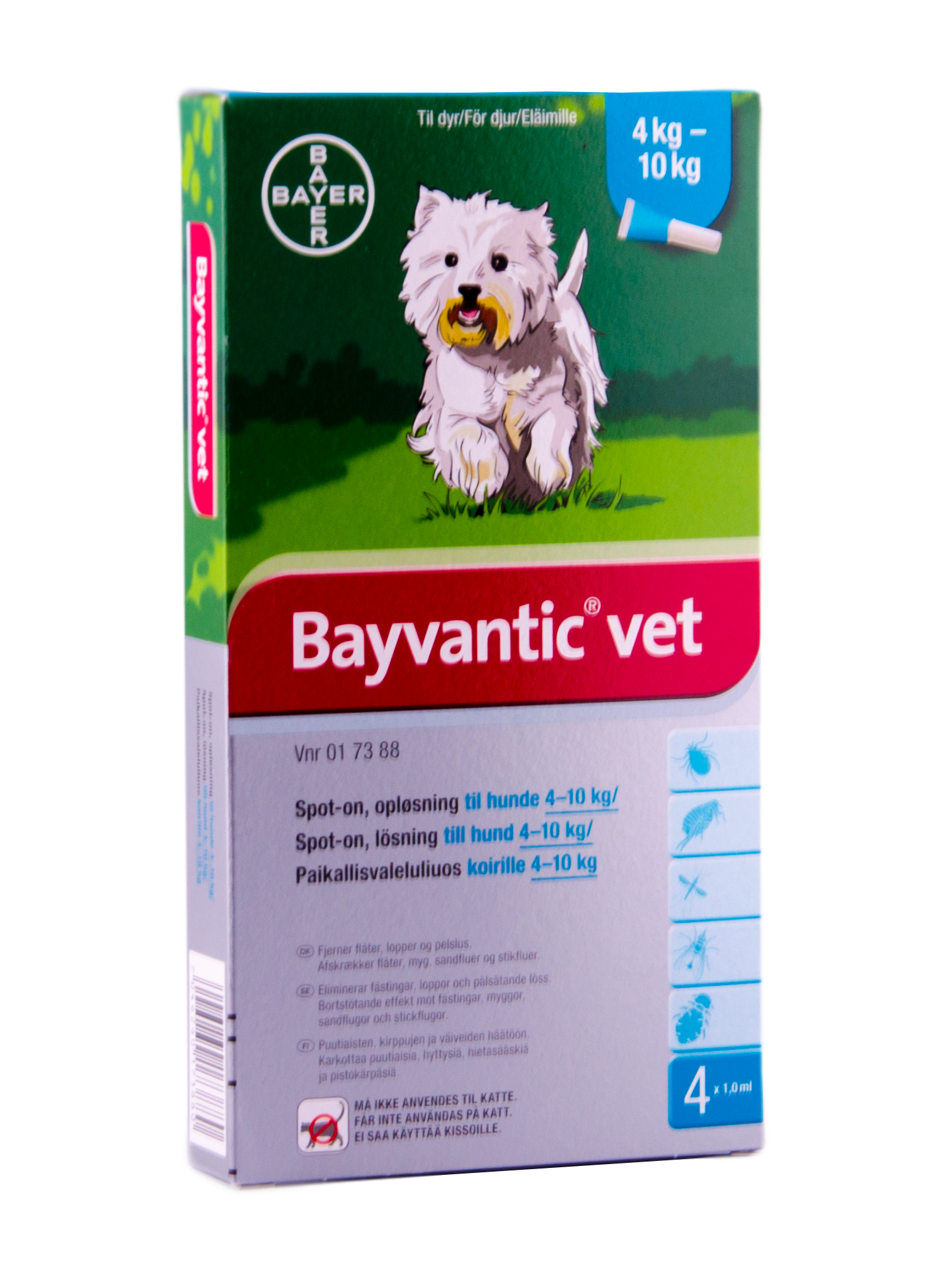 Bayvantic Vet. hund 4-10kg, 4x1,0ml.
