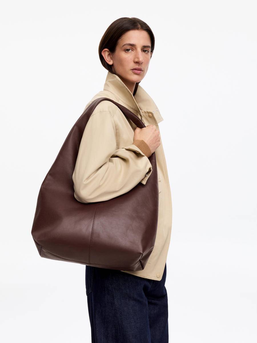 ARKET Slouchy Leather Bag -Brown, ONESIZE