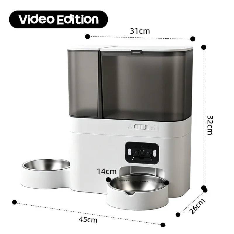 5L+3L Smart Automatic Pet Feeder with WiFi, Camera & Water Dispenser - Video Type Feeder