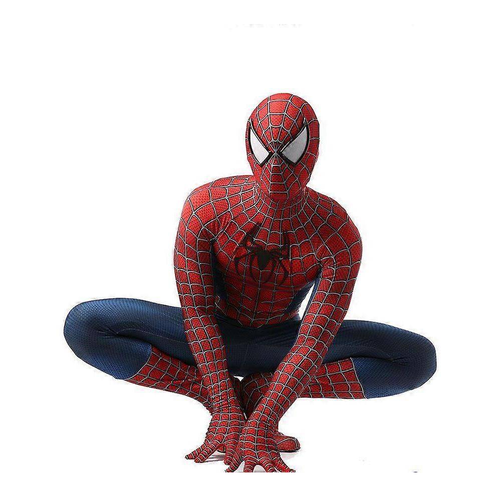 (Aldult M (160-170)) Raimi Spider Man Kids Adults Jumpsuit Cosplay Suit Costume Party Gift Carnival Clothes