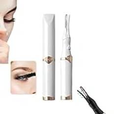 Electric Eyelash Curler for Instant Glam, Certainly Eyelash Curler for Women,Certainly Eye Lash Curler, Heated Eyelash Curler, Mini Electric Eyelash Curler with USB Rechargeable (White)