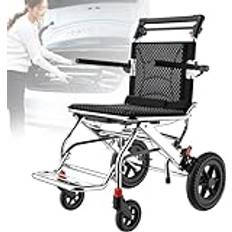 Wheelchair Foldable Lightweight Aluminum, Wheelchairs with 27° Reversible armrests, Self-propelled wheelchairs, Weighs only 1 kg After Folding, Can Easily be stored in The Trunk of a car