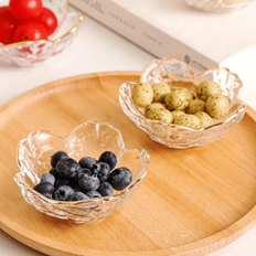 3-delat set med dippskålar i glas med körsbärsblommor - Lämpligt för snacks, desserter, frukt och såser - Elegant guldkant, perfekt för hemmakök och r - Genomskinlig (Multi-size)
