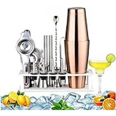 QTANZIQI Cocktail Shaker Set, Bartender Kit, Boston Shaker Cocktail Shaker Set med verktyg i rostfritt stål, Bartender Kit för hem, barer, fester och resor