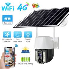 4G Sim Solar Panel CCTV Camara Wifi Outdoor Camera PIR Humanoid Detection Night Vision V380 Security Protection Built in Battery WIFI Camera
