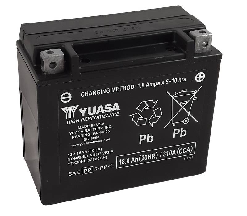 YUASA YUASA-batteri YUASA W / C underhållsfritt fabriksaktiverat - YTX20HL FA Underhållsfritt högpresterande batteri