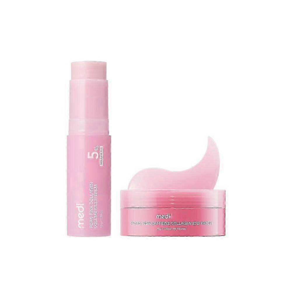 (2 Sets) PDRN Collagen Multi Balm Stick & Eye Patch Set, 5% Volufiline Plumping Moisturizing Multi-Purpose Balm, Anti-Aging Hydrating Skin Care Kit