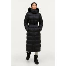Áhkká - Dunkappa Gold Long Down Coat Shiny - Svart
