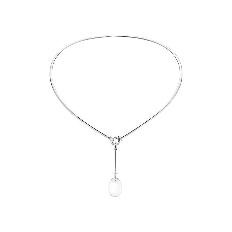 Georg Jensen - Dew Drop Halsring med Hängsmycke Bergskristall