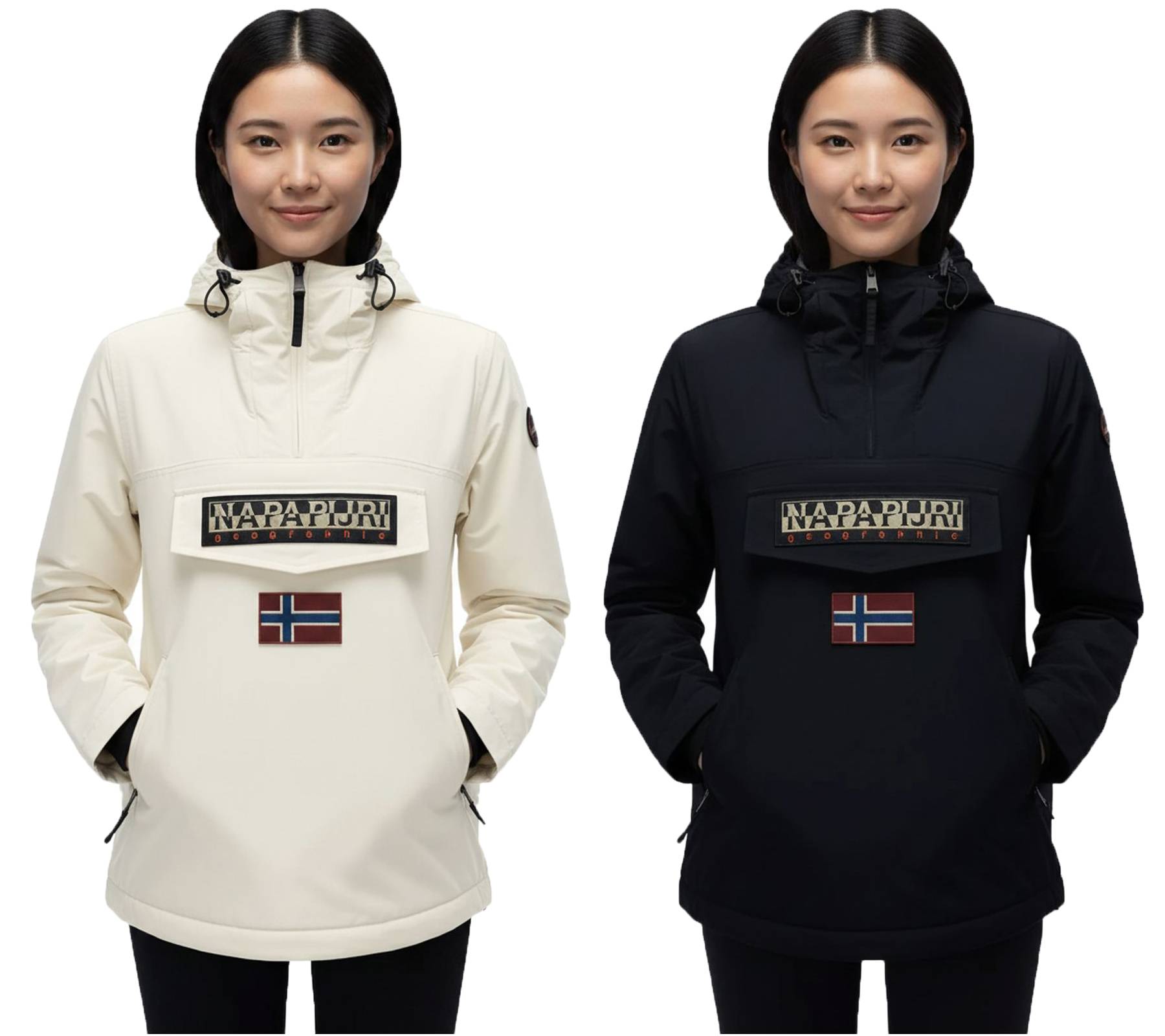 NAPAPIJRI Rainforest Damen Übergangs-Jacke mit nachhaltiger Comfortemp-Synthetikfüllung Windbreaker Wind-Jacke Schwarz oder Beige