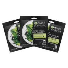 Garnier Black Tissue Mask Pure Charcoal Sheet Mask 3-pk