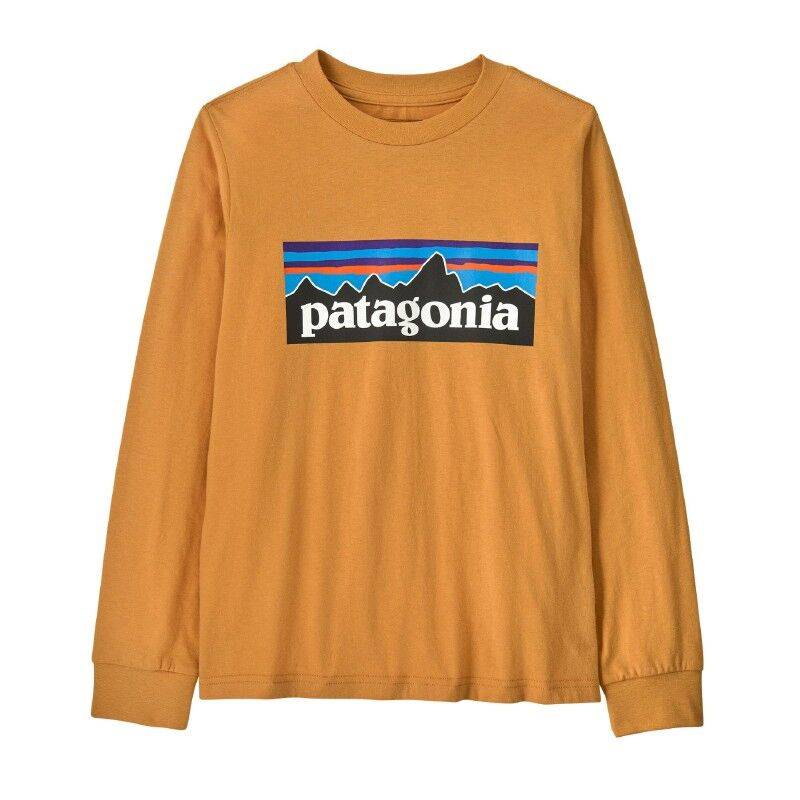 Patagonia Kid's Long-Sleeved P-6 Logo T-Shirt - T-shirt - Børn Dried Mango S