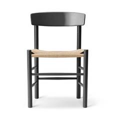 Fredericia Furniture J39 Folkestolen Matbordsstol Oak Black Lacquer/Natural Paper Cord