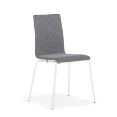 Skalstol Elin med polster, stabelbar, grå/hvid