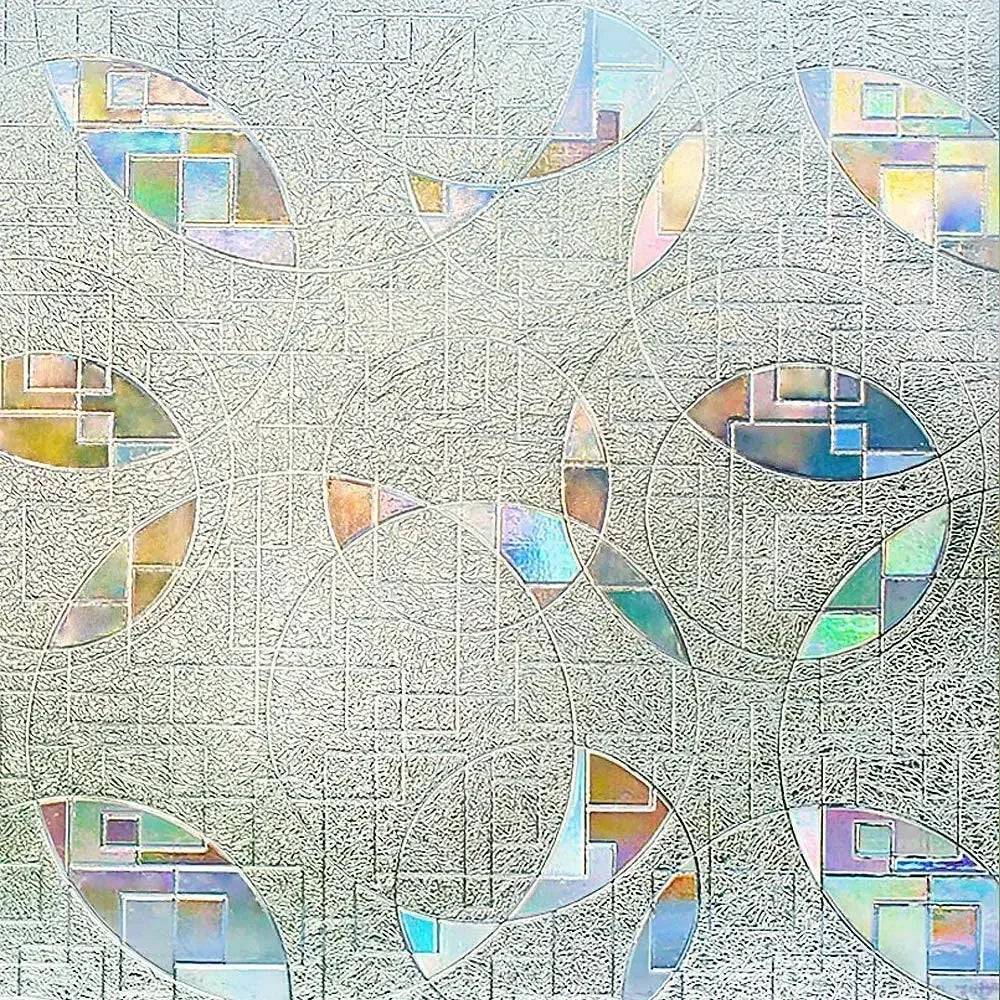 Fönsterfilm med cirkulärt mönster och holografisk effekt - 30x100 cm