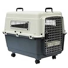 Hundsäng Plast Flygbolag Frakt Godkänd Hund Transport Box Husdjur Burar Bag Carrier Och Rese Lådor Kennel Husdjurssäng (Material : White, Size : 6-XXL)