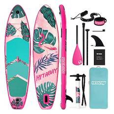 SUP Board Set Aufblasbares Stand Up Paddling Board mit Komplettes Zubehör und Kamerahalterung，320x81x15cm 10'6" SUP Board 150kg, Erwachsene Paddle Board (ROSA)